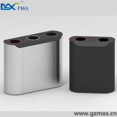 Max Indoor Double Layer Public Recycling Waste Bin for Hotel Lobby Use